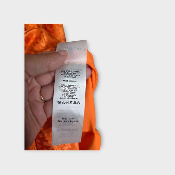 Significant Other Women's Isabel Romper Orange XS Flare Sleeve Ring Cutout Satin - Picture 6 of 11